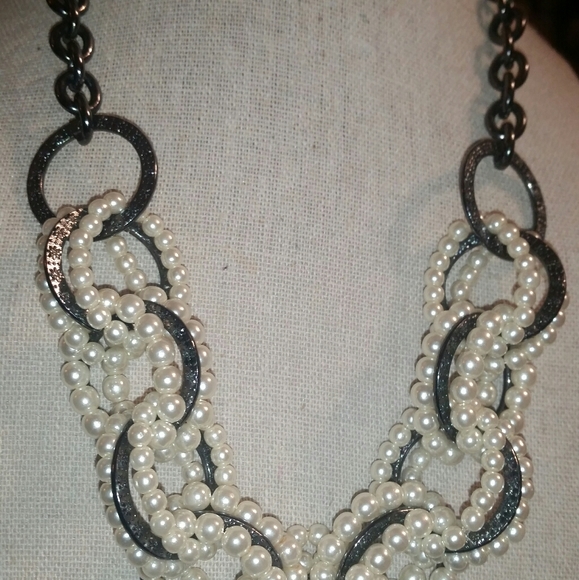 R. J. Graziano, Textured Gun Metal, Faux Pearl Nec - Picture 8 of 8